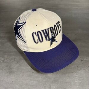 Vintage Sports Specialties Dallas Cowboys Hat Laser Shadow White Blue Wool Blend
